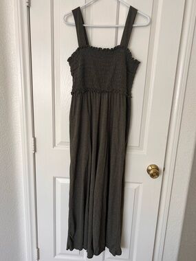 NATURAL LIFE Olive Green Smocked Jumpsuit